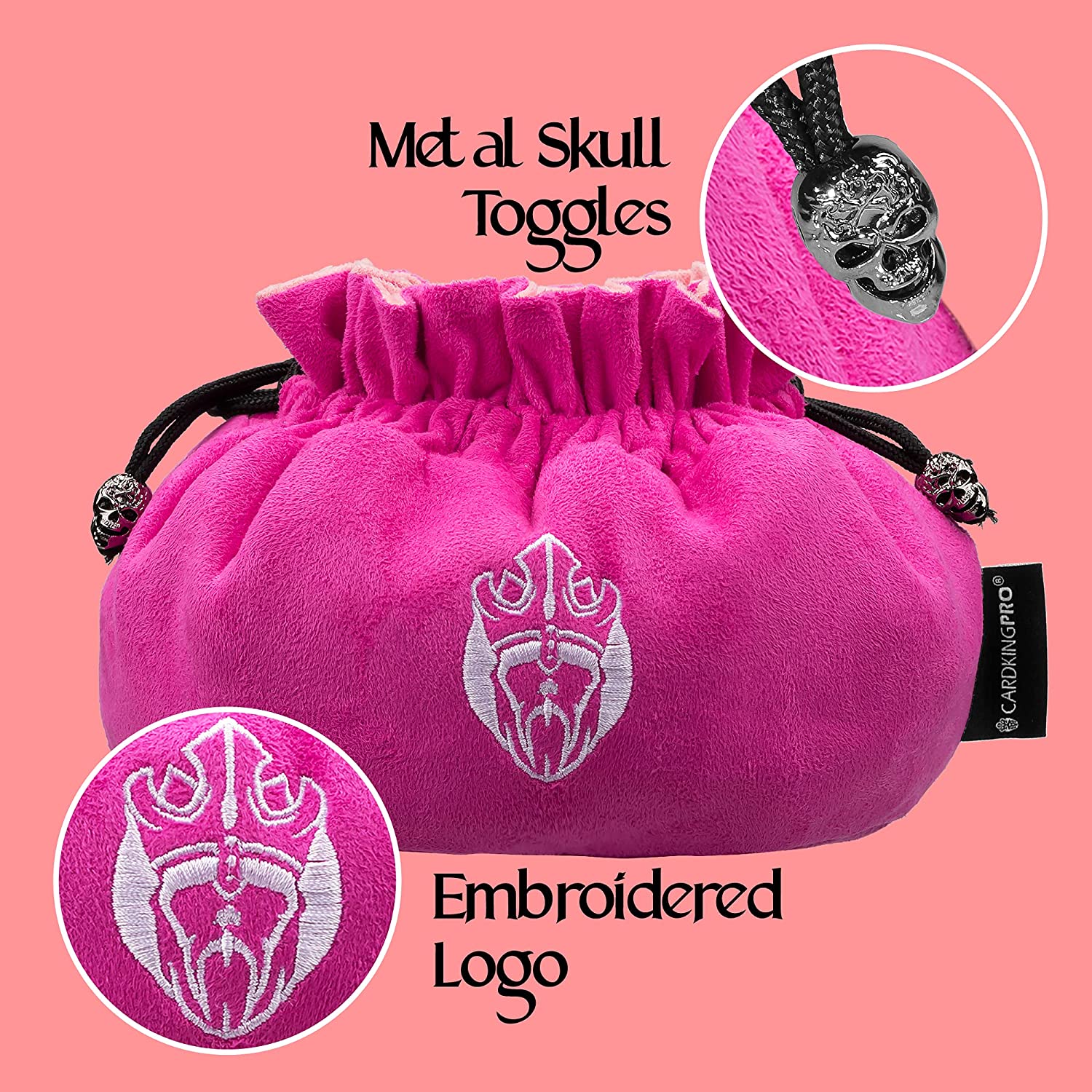 Immense Dice Bags with 7 Pockets - Pink - Capacity 150+ Dice - Great for Dice Hoarders Immense Dice Bags with Pockets – Pink