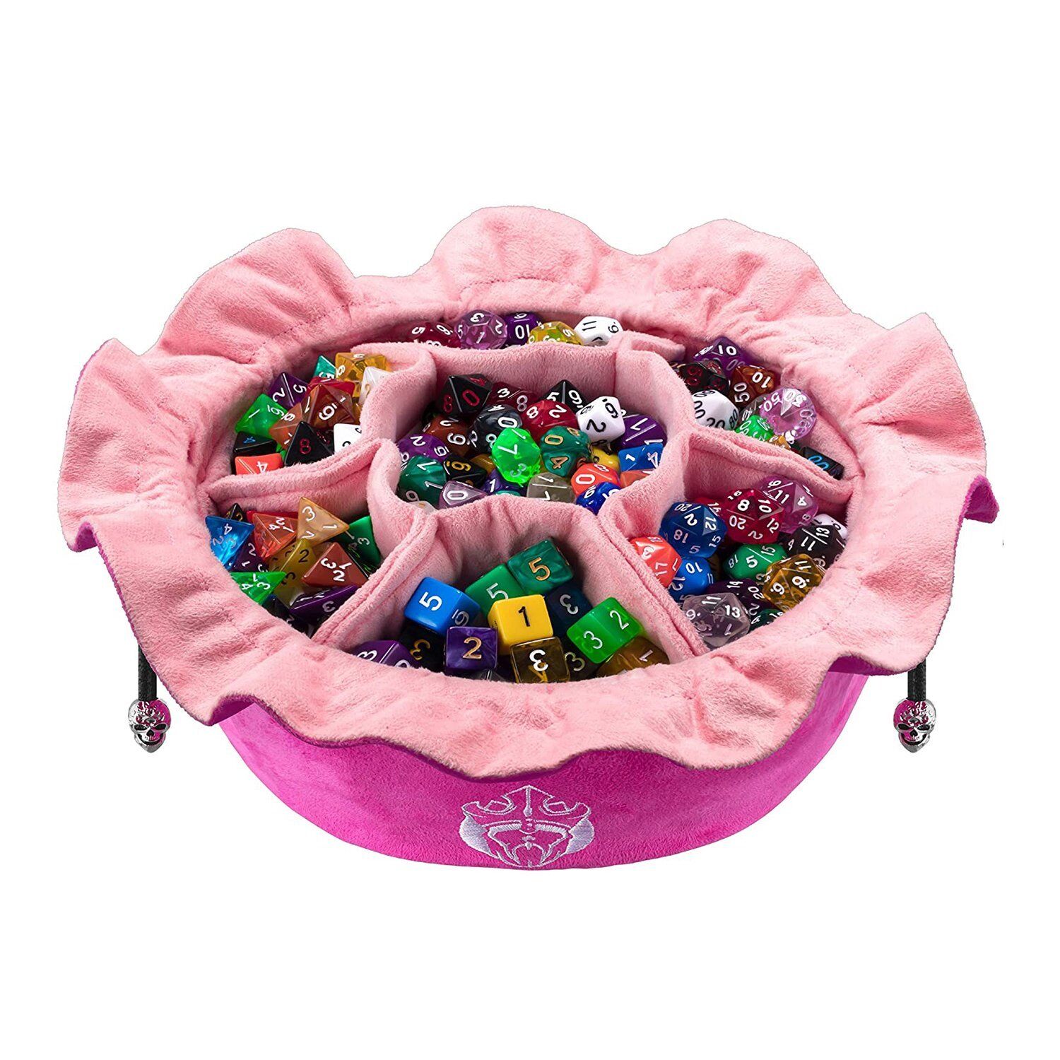 Immense Dice Bags with 7 Pockets - Pink - Capacity 150+ Dice - Great for Dice Hoarders Immense Dice Bags with Pockets – Pink