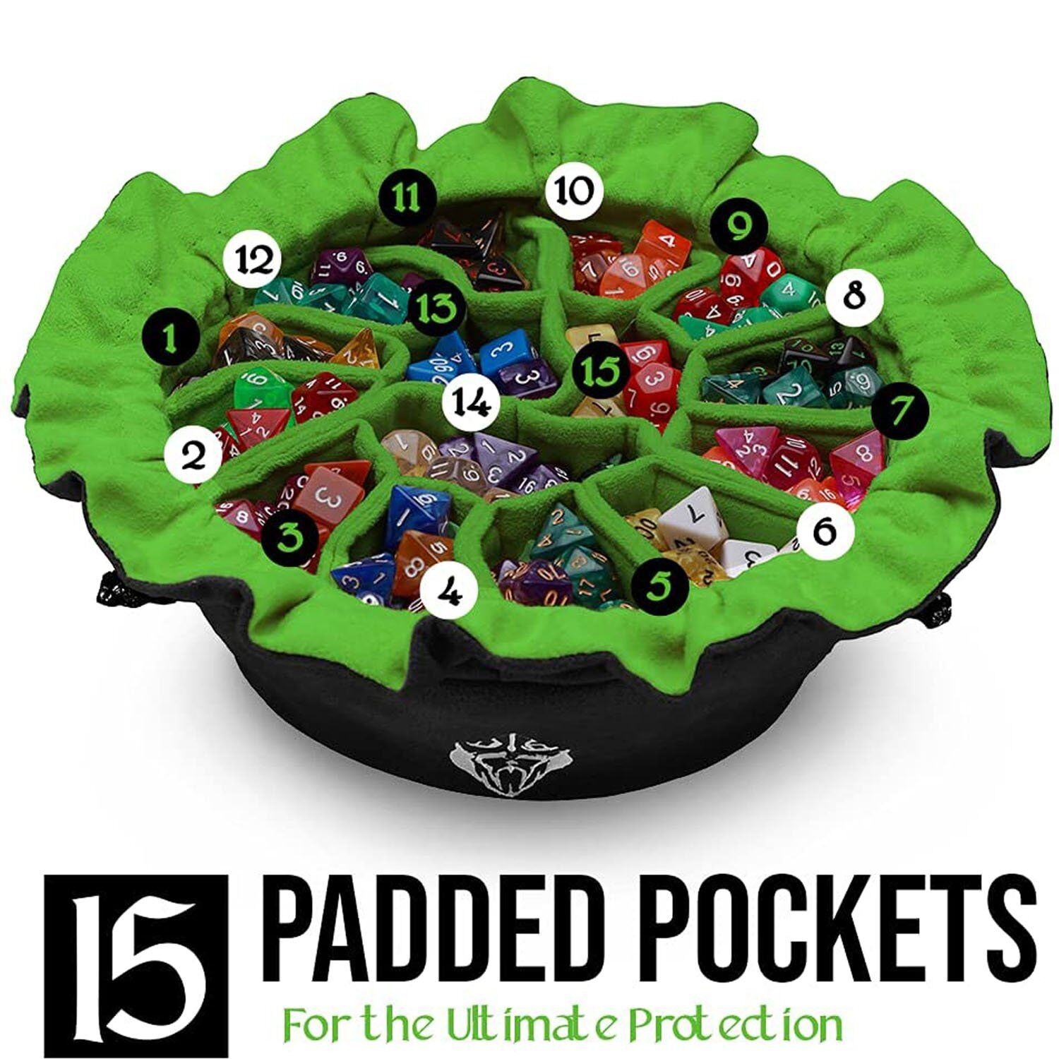 OCD Dice Bag With Pockets - Black/Green | Cardkingpro UK
